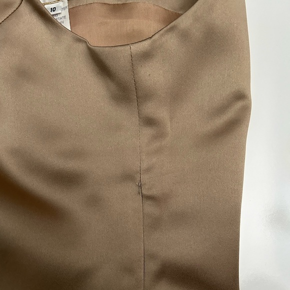 Vintage VIE by Victoria Royal Women's Taupe Shell Crop Lined Side-Zip Sz 10 - Picture 4 of 13